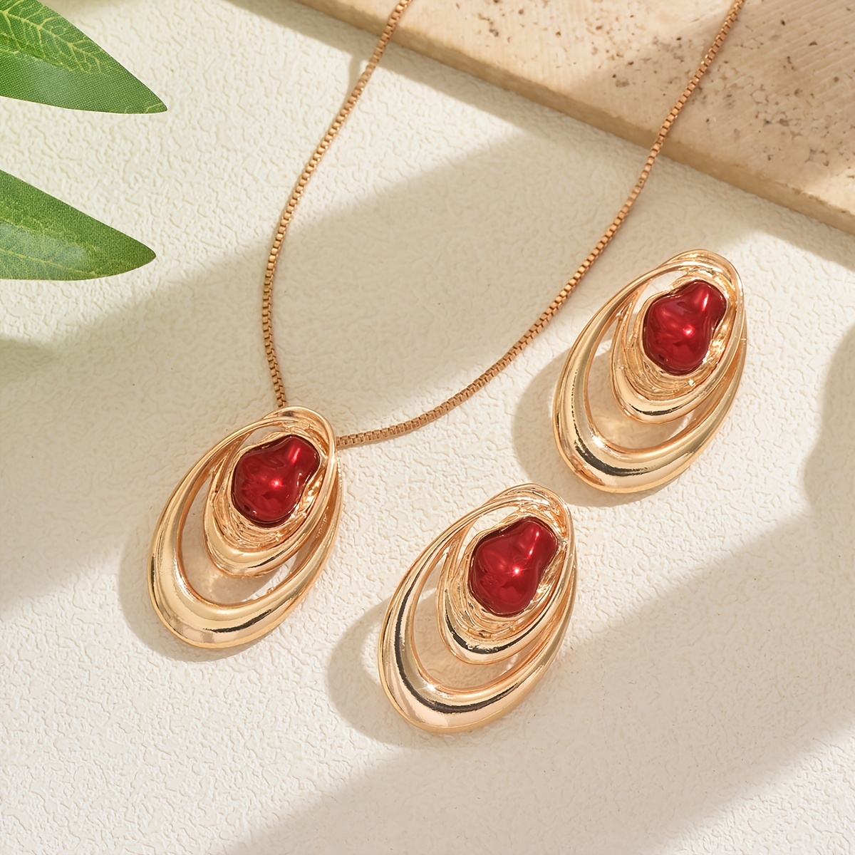 Creative Versatile Imitation Shell Water Drop Baroque Pendant Set