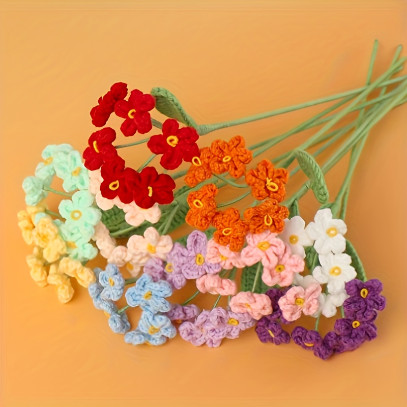 

1pc Knitted Simulation Flower, Handcrafted Forget-me-not Flower Bouquet, Special Gifts For Easter, Mother's Day, Valentine's Day And Other Holiday Party Decoration