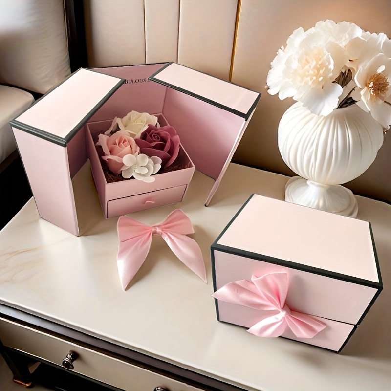 Double Door Simulated Rose Jewelry Box