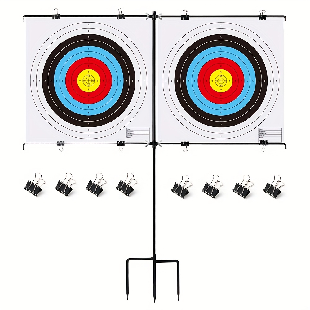 Adjustable Shooting Stand With 8 Metal Clips - Durable Iron Construction, Range & Backyard Practice