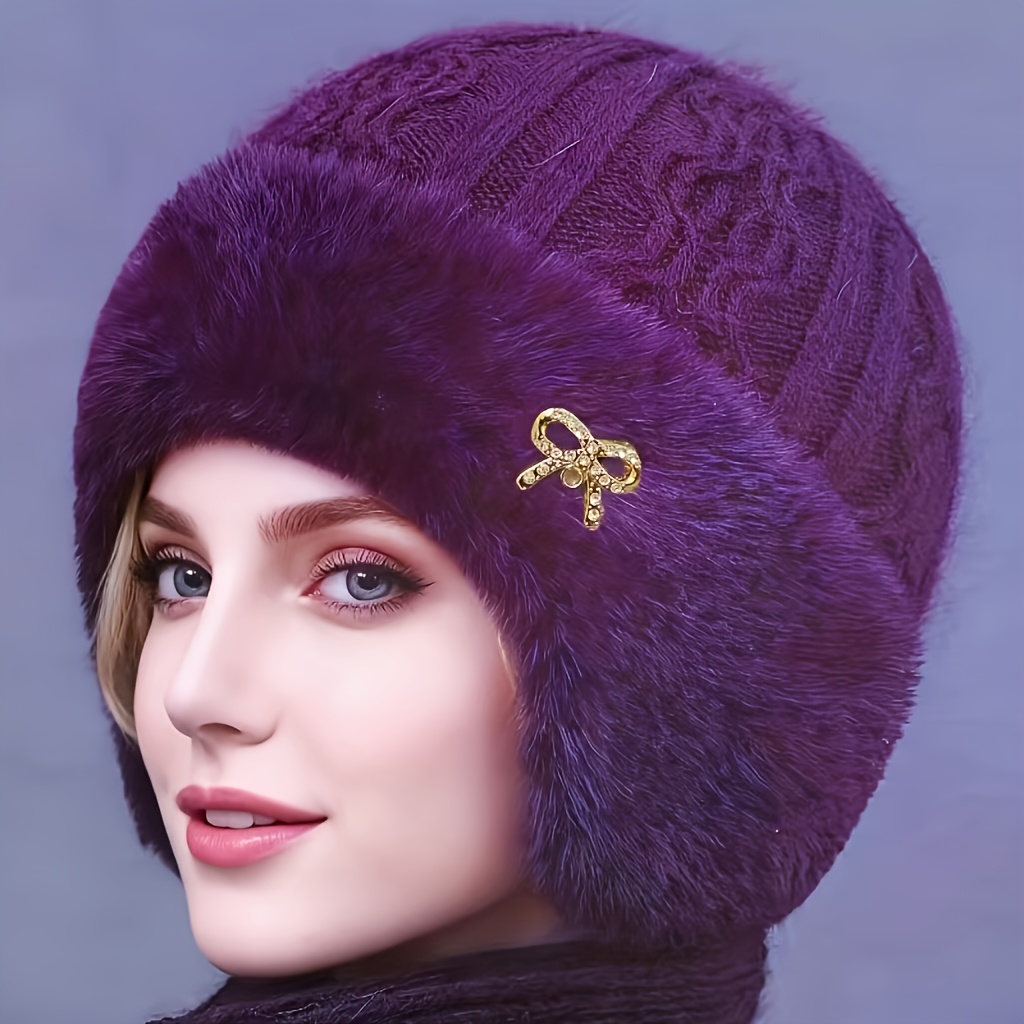 TEMU New Autumn-winter Thickened -lined Warm Ear Protection Hat For Middle-aged And Elderly