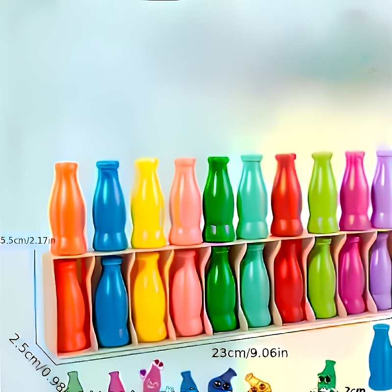 TEMU Jeu de société de mémoire des bouteilles colorées adapté aux fêtes de famille, jeu d'entraînement de la mémoire et de l'association avec des