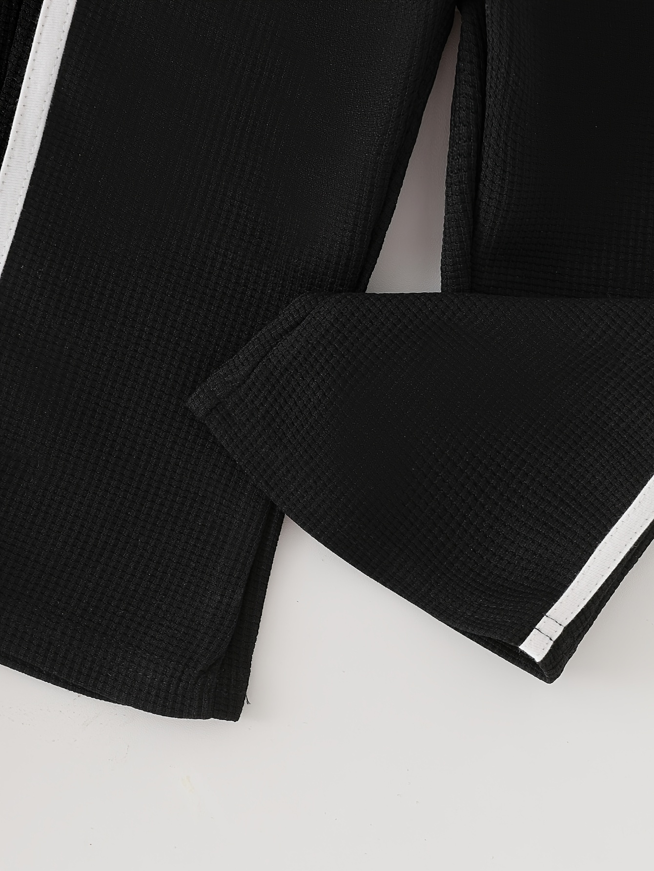 girls 2pcs long sleeve black flared pants set with bow decor for spring autumn   outdoor Product details 4