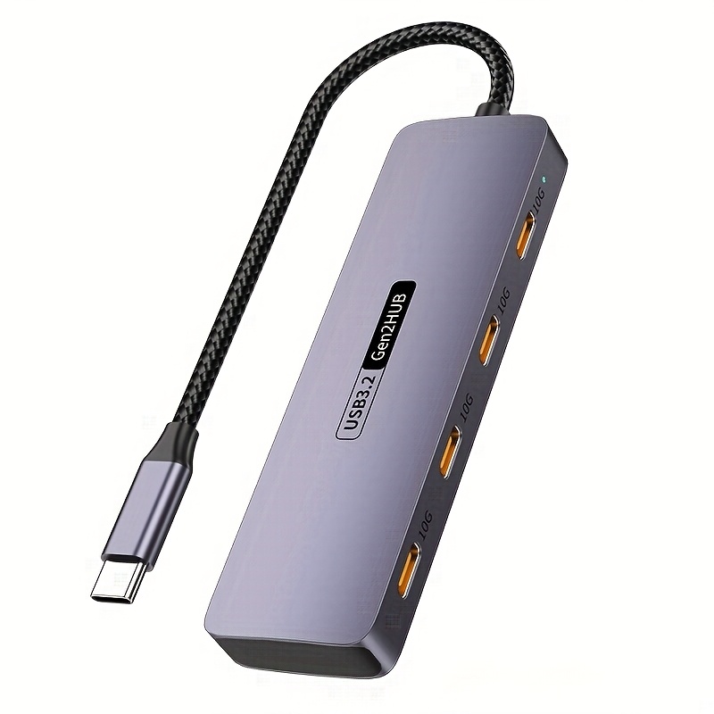 TEMU 4-in-1 , 4 X Usb3.2 Gen2 Type-c Ports, 10 Ultra-high Transmission Rate. Compatible With Book/pad Pro/dell/ Laptops/phones