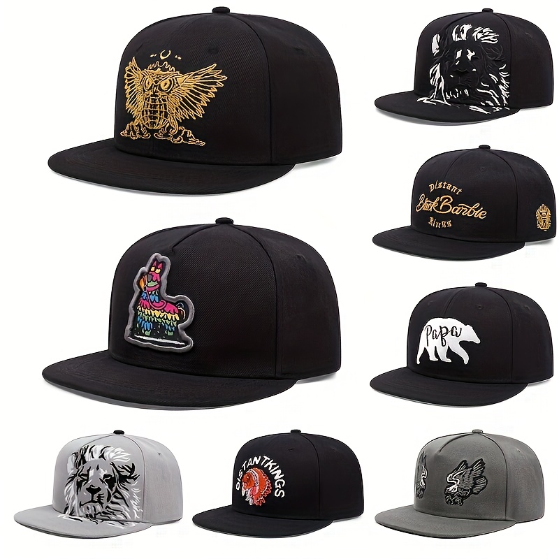 Animal Embroidered Baseball Unisex Hip Hop Snapback Hats - Temu