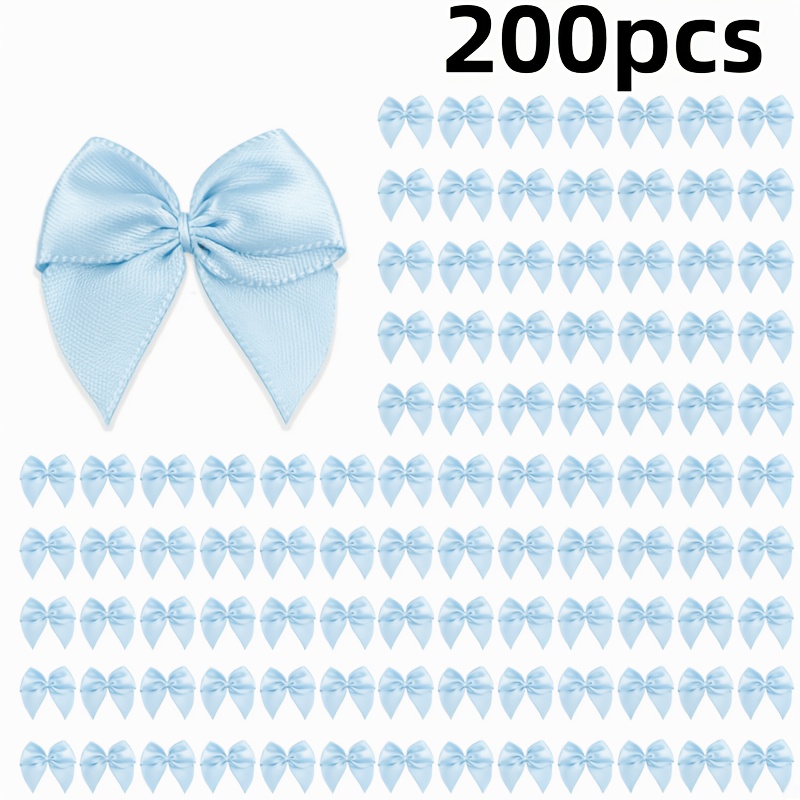TEMU 200pcs Multicolor Mini Satin Ribbon Bows, , Christmas Tree Bows And Gift Party Decorations, 1-inch Fabric Small Bow Decorations For Gift Box