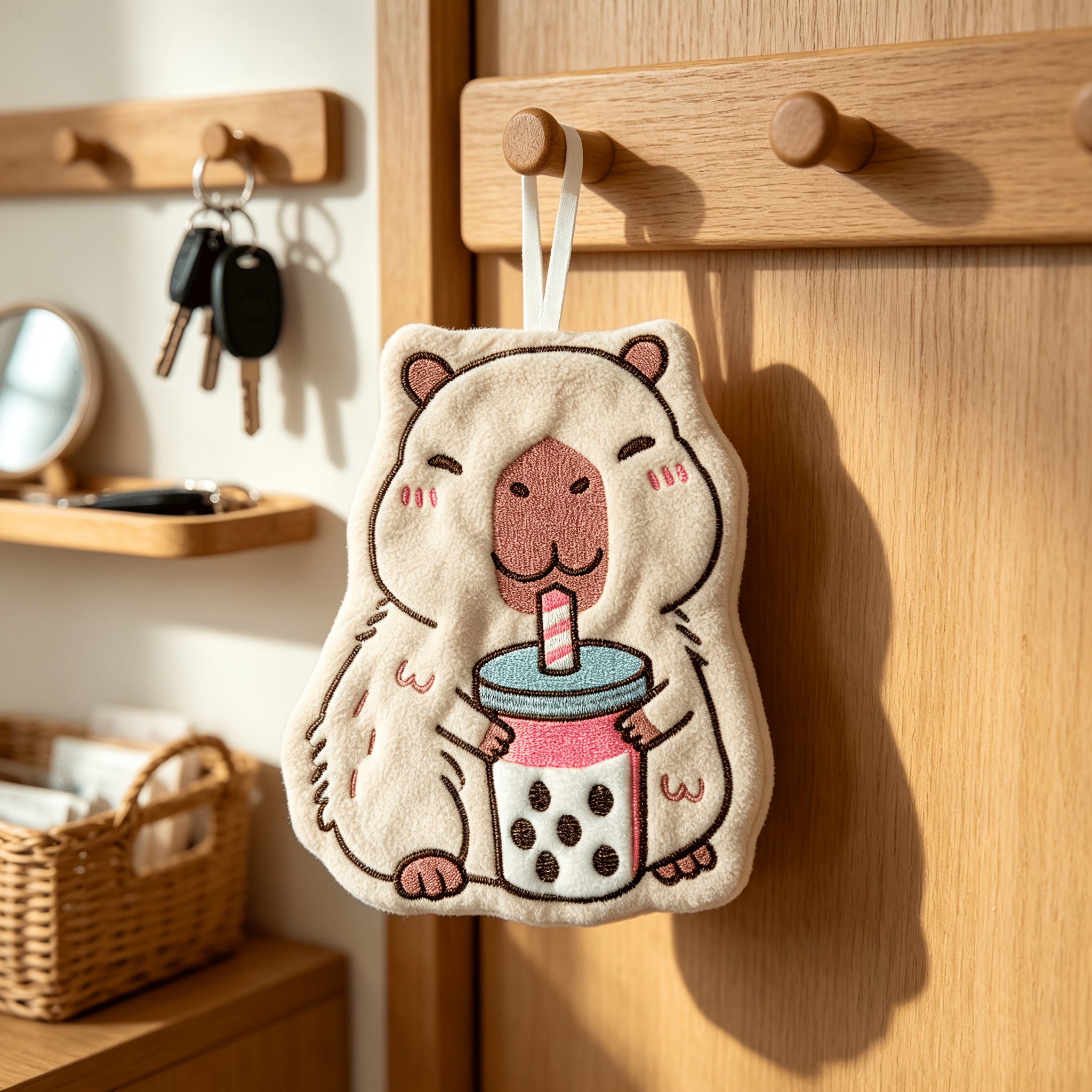 TEMU Serviette à main avec motif de Boba, absorbante, à séchage rapide, épaisse, pour cuisine et salle de bain, tissu de séchage mural pour évier à