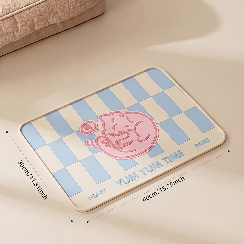 TEMU Placemat, Non-slip, Dirt-resistant, Foldable Cat Bowl, Fixed Anti-tipping Cat And Dog Drinking And Feeding Mat