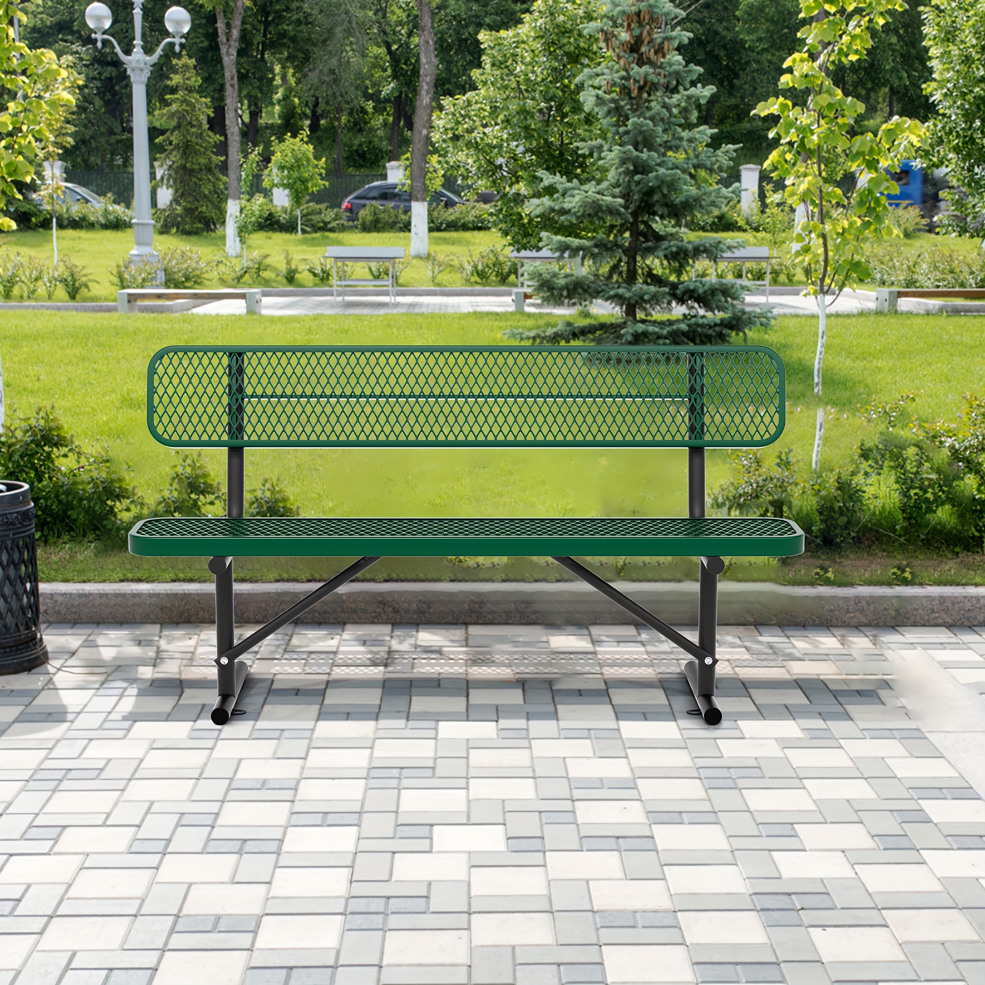 Sturdy Outdoor Metal Park ing, Offered in 4/6/8 Feet, Outdoor with Back Support And Portable Structure, Commercial ing for Shopping Centers, Retail Stores, Parks, And Patios