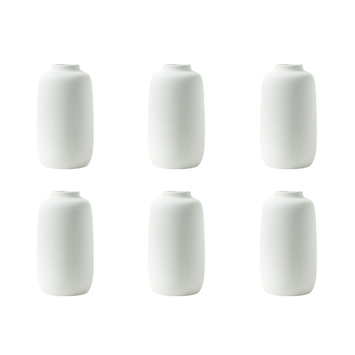 6pcs White Mini Ceramic Vase Home Decor | Suitable For Dry Flowers And Indoor Plants Bohemian Bud Vases | Wedding, Center, Modern, Japanese, Farmhouse, Minimalist