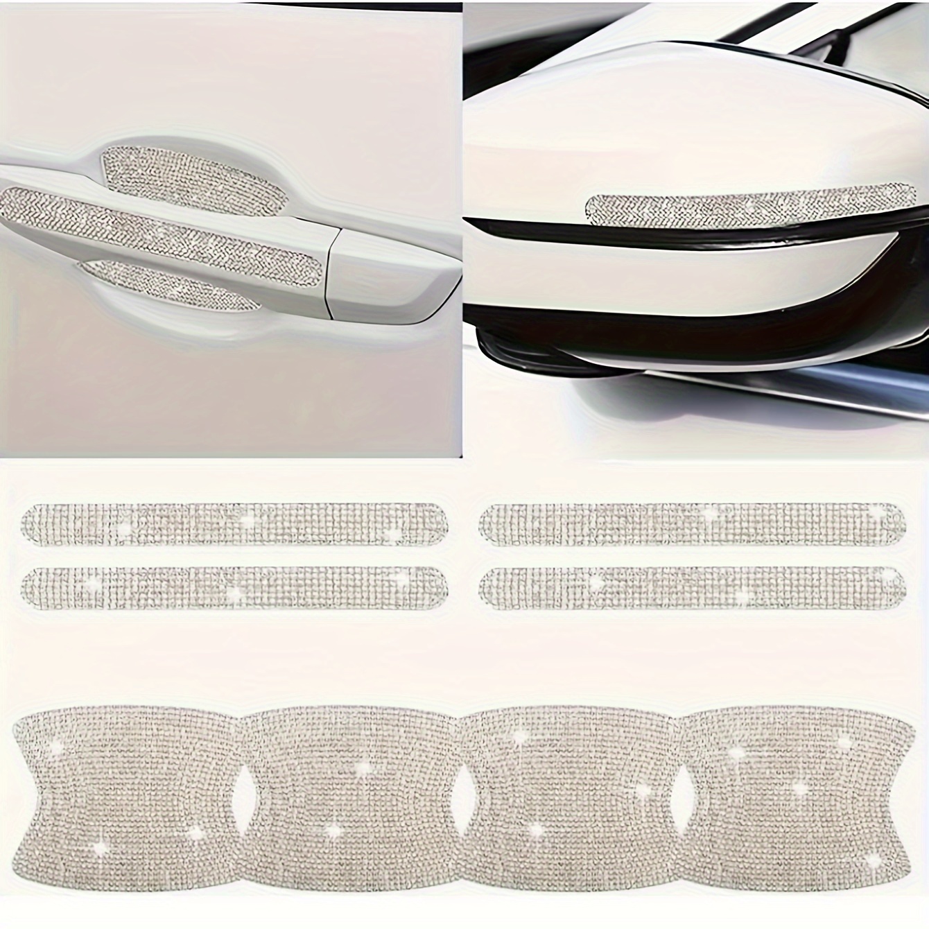 

8pcs Bling Car Door Handle Anti-collision Diamond Stickers - Sparkling Pvc Decals For , Fits Most Vehicles, Car Stickers