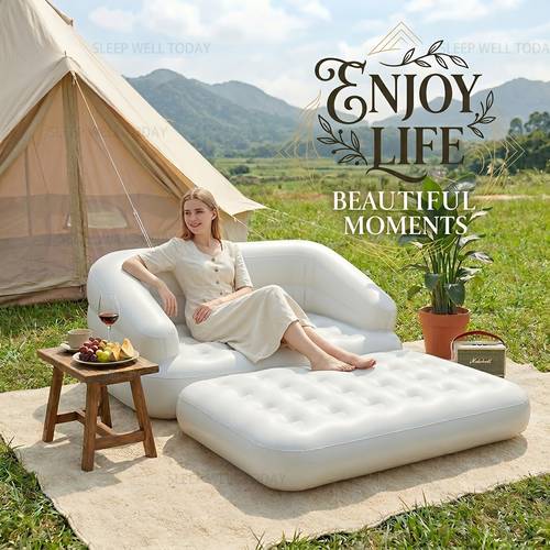 inflatable mattress durable and foldable inflatable sofa bed indoor and outdoor inflatable sofa bed essential for beach parties vacations and for outdoor overnight stays