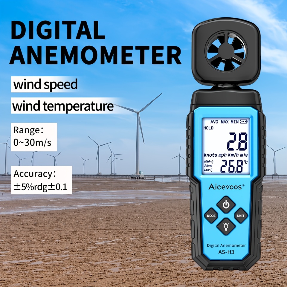 Wind Speed Measuring Device RUZIZAO , Digital Wind Speed Meter Air Flow ...