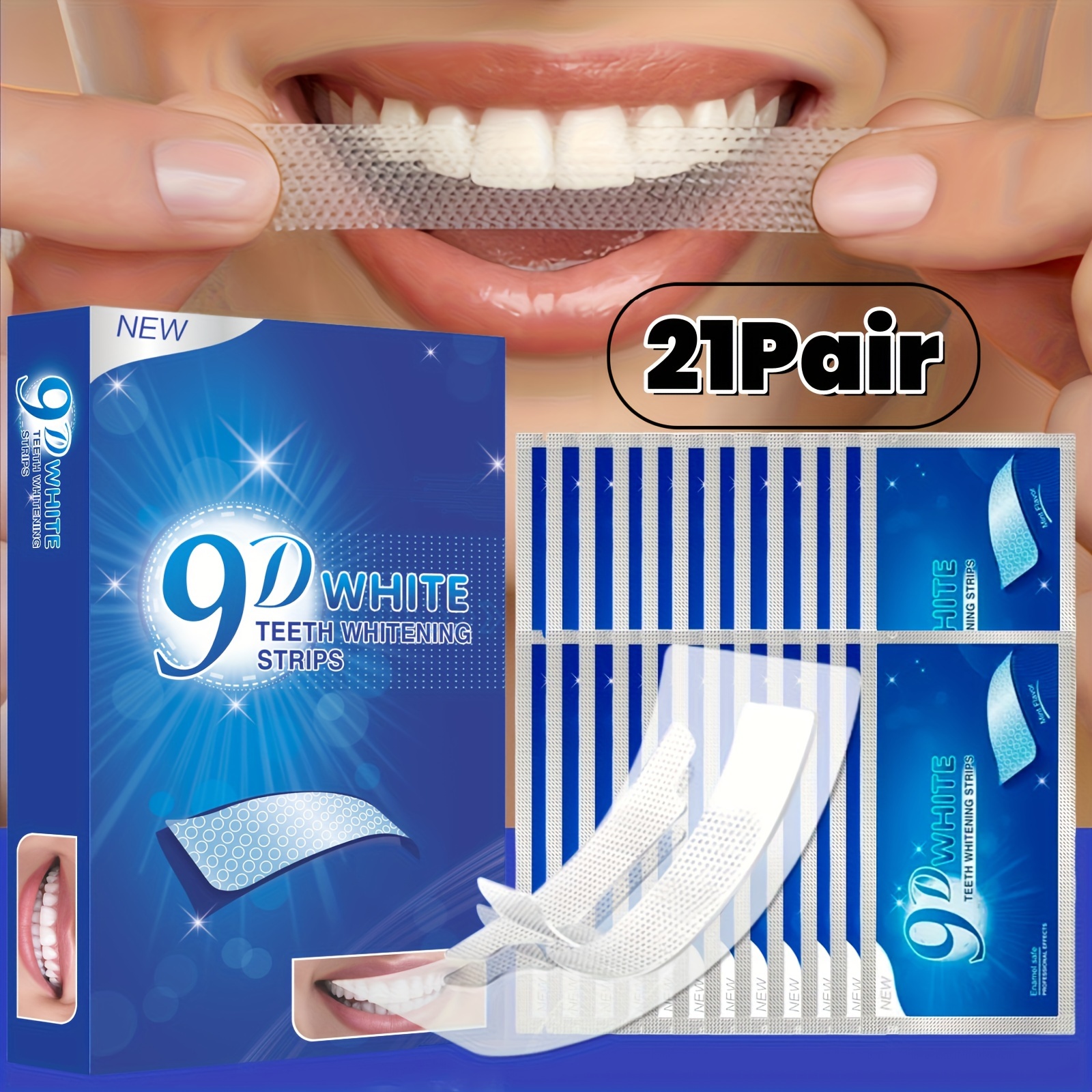 21pair 42pcs 9d teeth strips daily use deep cleaning strips - Temu