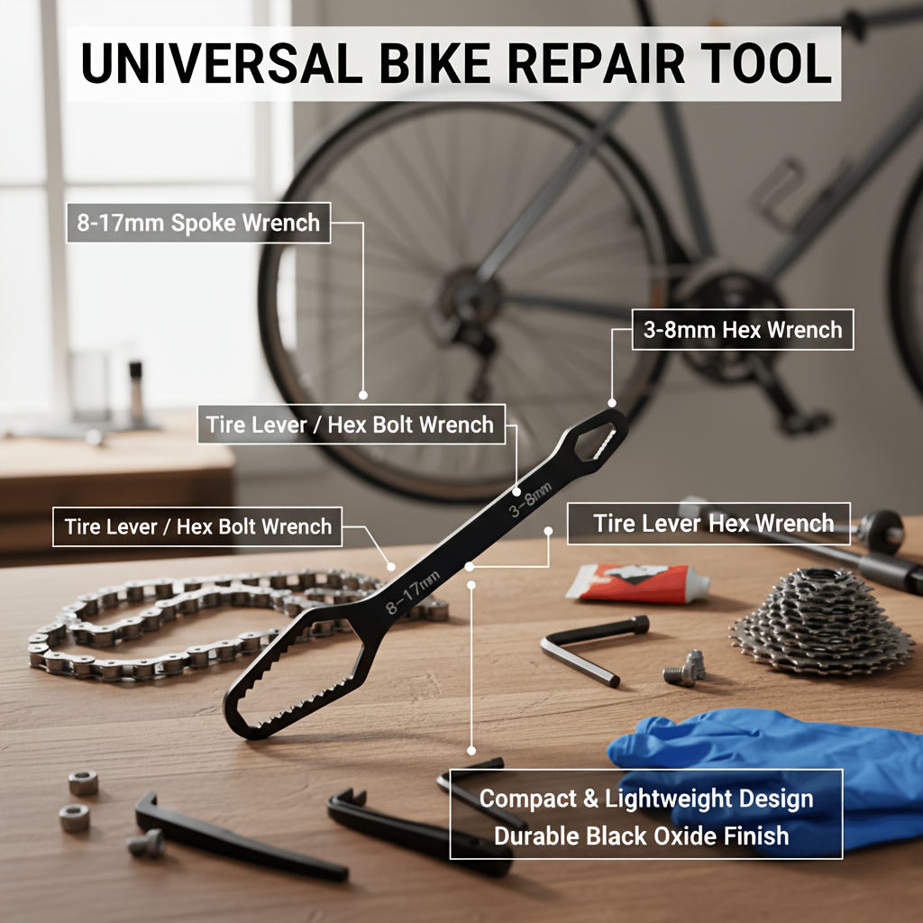 Double-ended Torx Universal Wrench: 3-17mm Self-tightening Adjustable, 3.5mm Thickened High, Black Portable Tool For Automotive/bicycle/ Diy