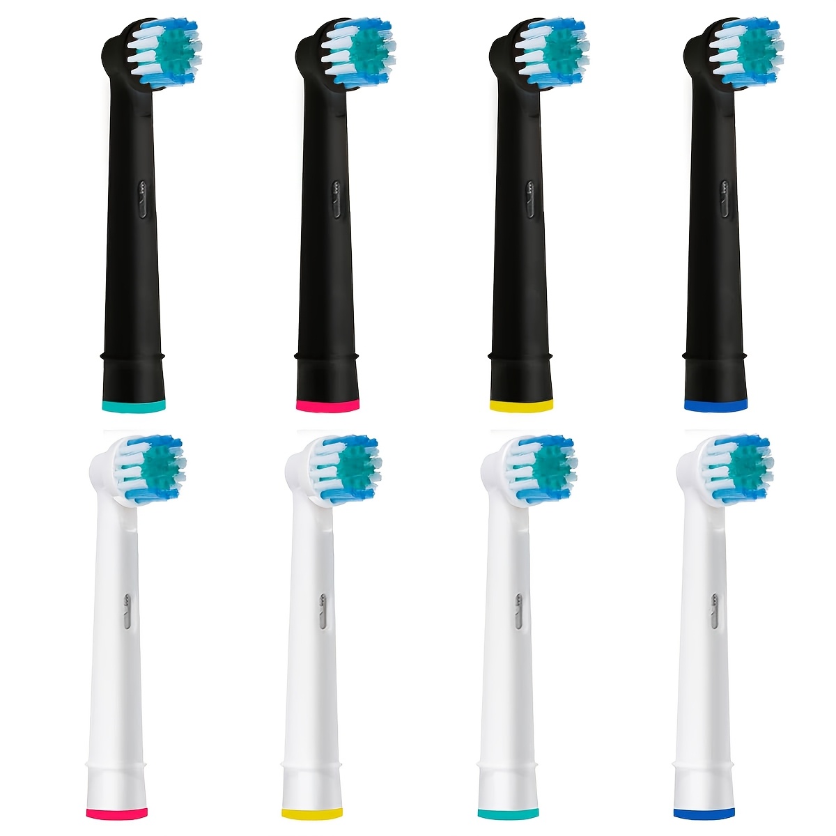 8count Replacement Toothbrush Heads, Compatible For Oral B Electric Toothbrush. 4pcs White And 4pcs Black.