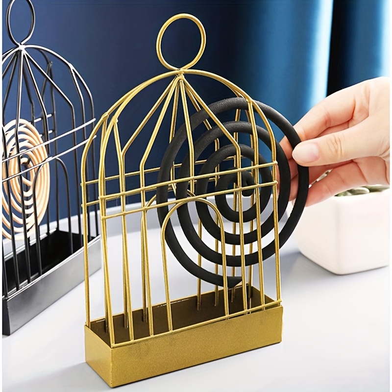 1pc metal mosquito coil holder incense holder retro incense holder portable hanging birdcage design incense holder holder suitable for outdoor home garden decoration bar courtyard desk