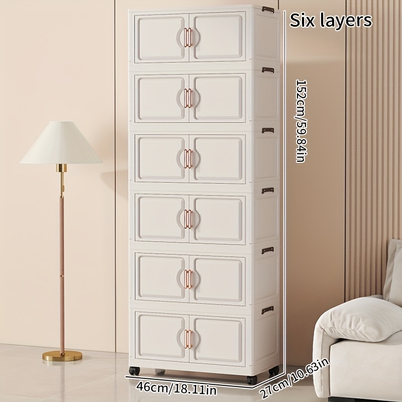 TEMU 46 Cm Front Length 27 Cm Side Width 2/3/4/5/6 Layers Storage Bins Snack Cabinet Living Room Cabinet Kitchen Storage Cabinet Student Bookcase
