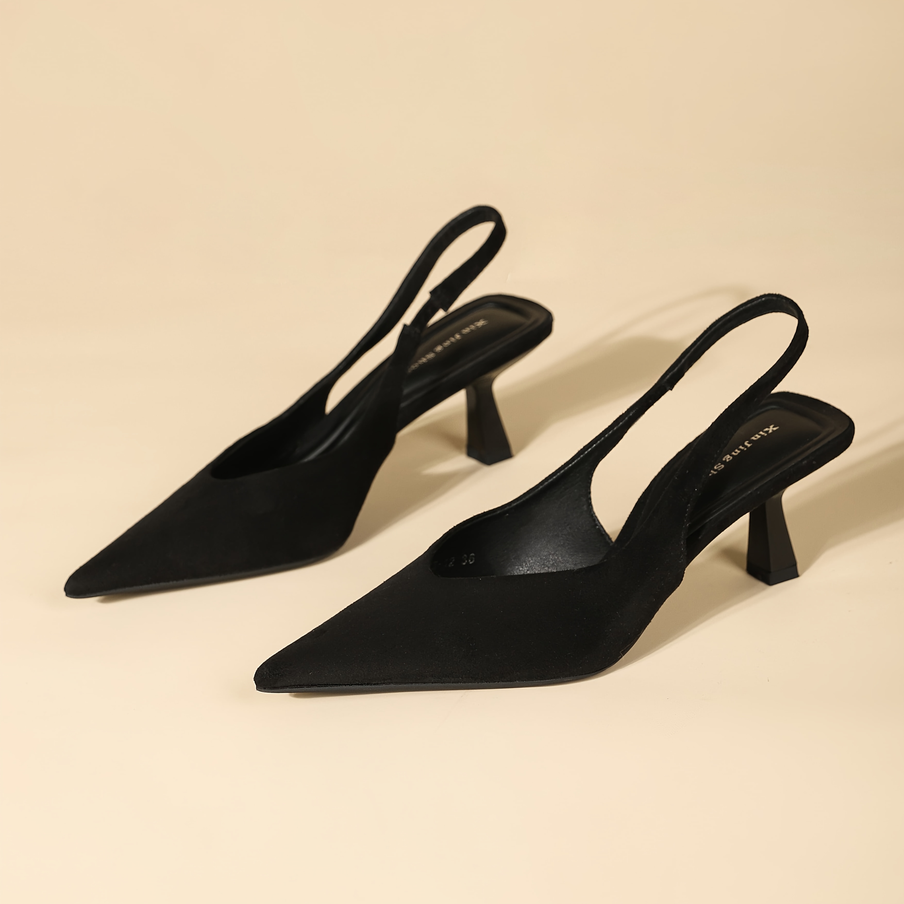 Image of Comfortable Elegant Women's High Heels Pointed Slingback, Versatile For Women Summer Wedding Business Casual, Women Shoes