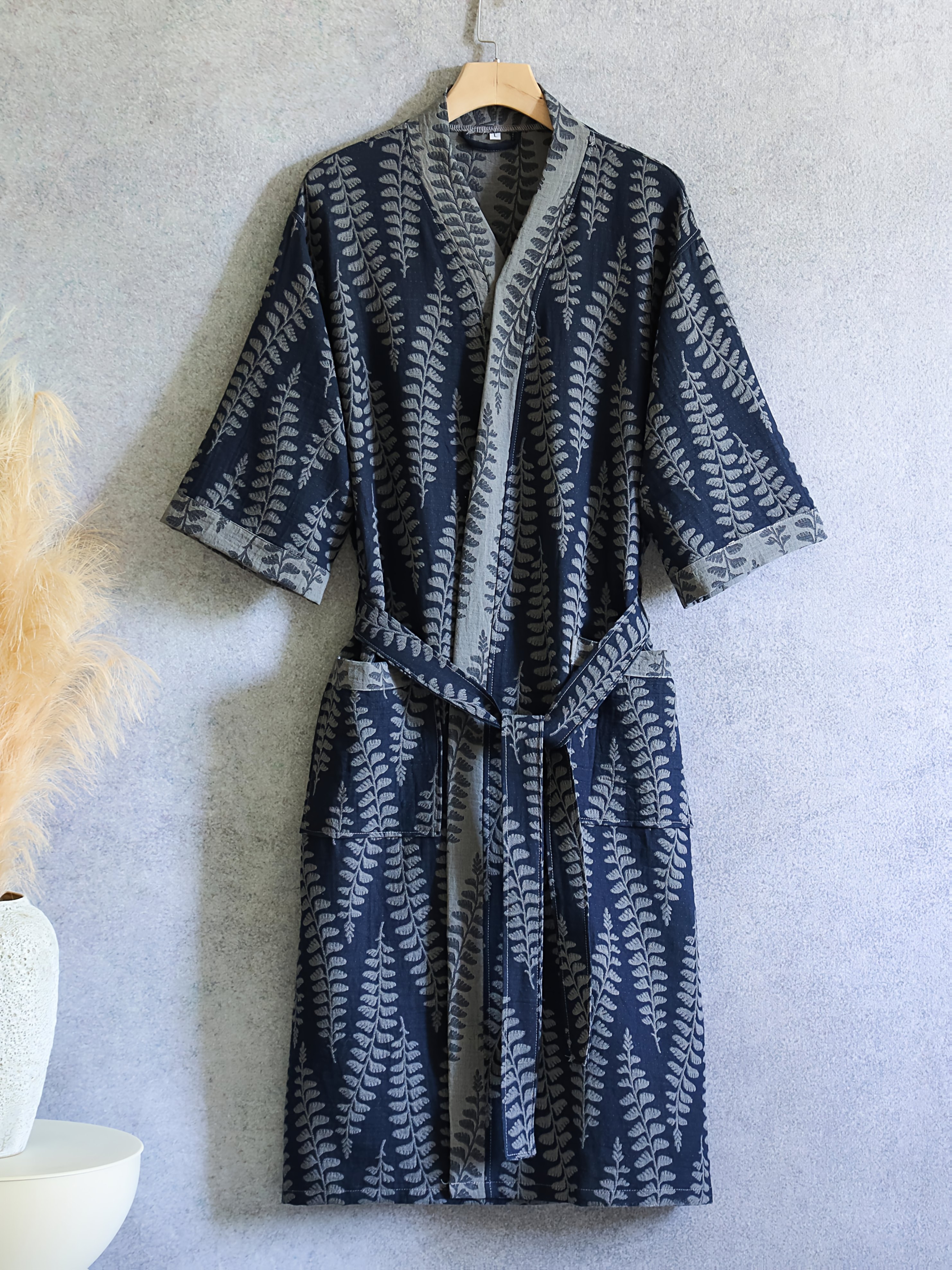 peignoir en gaze double épaisseur en coton pur pyjama classe