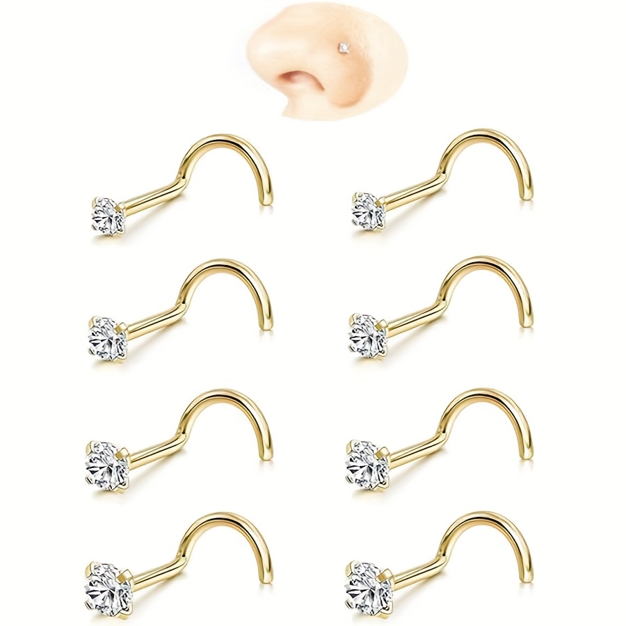 8pcs 20g Nose Stud Set