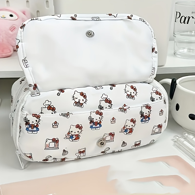 

Sanrio Hello Kitty Canvas Pencil Case - Large Capacity And Fashionable Student Stationery Storage Box