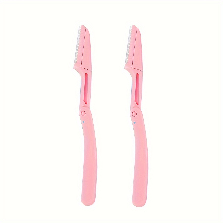2 Eyebrow Razor Set Safety Micro Distance Eyebrow Scraper Stainless Steel Eyebrow Blade Beauty Makeup Tool