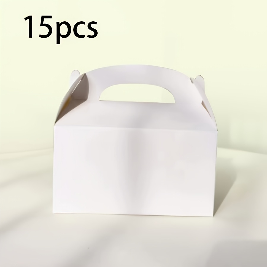 TEMU Gift For Her/him M-b-h, 15pcs Foldable Paper Gift Boxes With Handles - Diy Doodle-friendly, Brown Cardboard Candy And Chocolate Packaging Boxes,