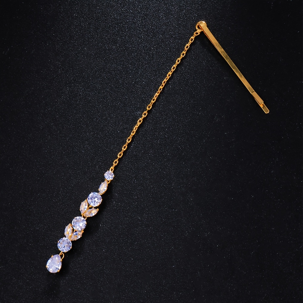 TEMU 1pc Golden Vintage Wedding Synthetic Zirconia Hairband, Elegant And Luxurious Tulip-shaped Headpiece, Suitable For Daily Wear, Ideal Gift For