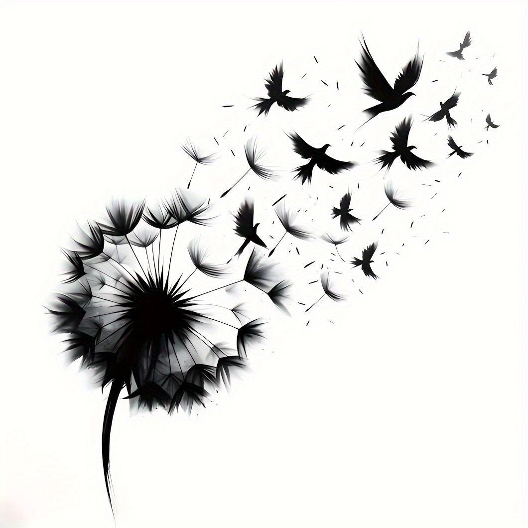 Image of 6inch Black Dandelion Vinyl Decal,car Sticker For Laptop, Bottle, Truck, Phone, Motorcycle, Window, Wall, Cup Decals