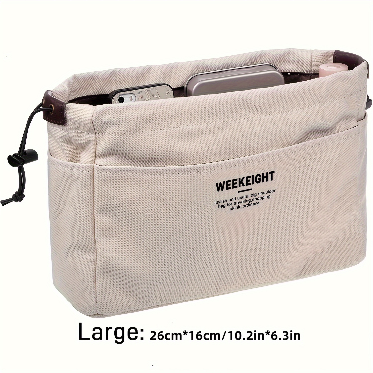 Inner Bag, Storage Bag, Drawstring Storage Bag, Multi-pocket Liner Bag, Lightweight Portable Travel Storage Bag, Large-capacity Bag Inner Liner, Multi-functional Multi-pocket Bag Storage Bag