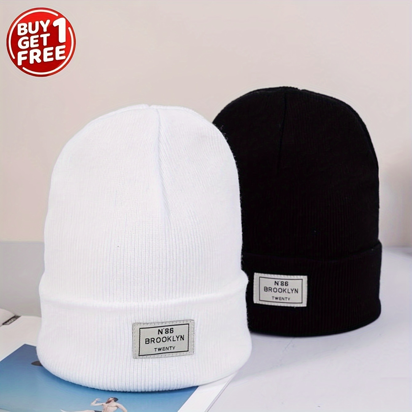 

2 Top N86 Knitted Hat Thickened Knitted Cap And Universal Fleece Hat Hat Boy Cap Girl Y2k