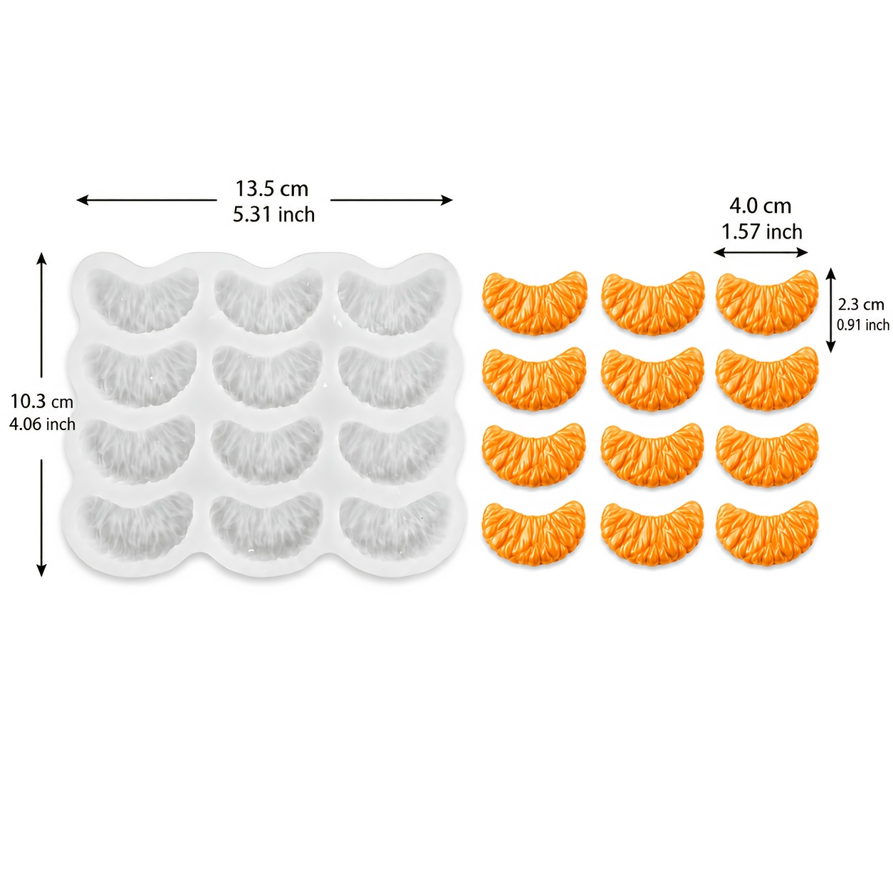 TEMU Stampo per Candele in Silicone a 12 Cavit� a Forma di Fetta di Simulata, Stampo per a di Mini d' per Cera , Resina Epossidica, Gesso, Stampo per