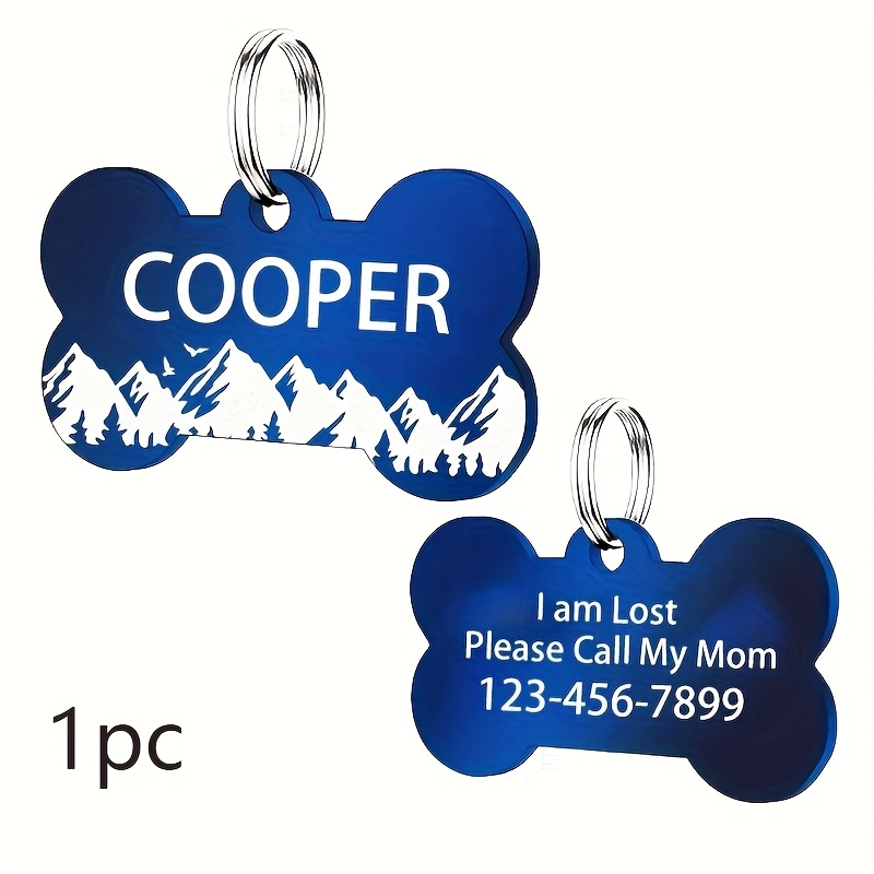 TEMU 1pc Custom Dog Tag, Personalized Pet Id Plate With Stainless Shape - Laser Engravable Name And Phone Number For Dogs