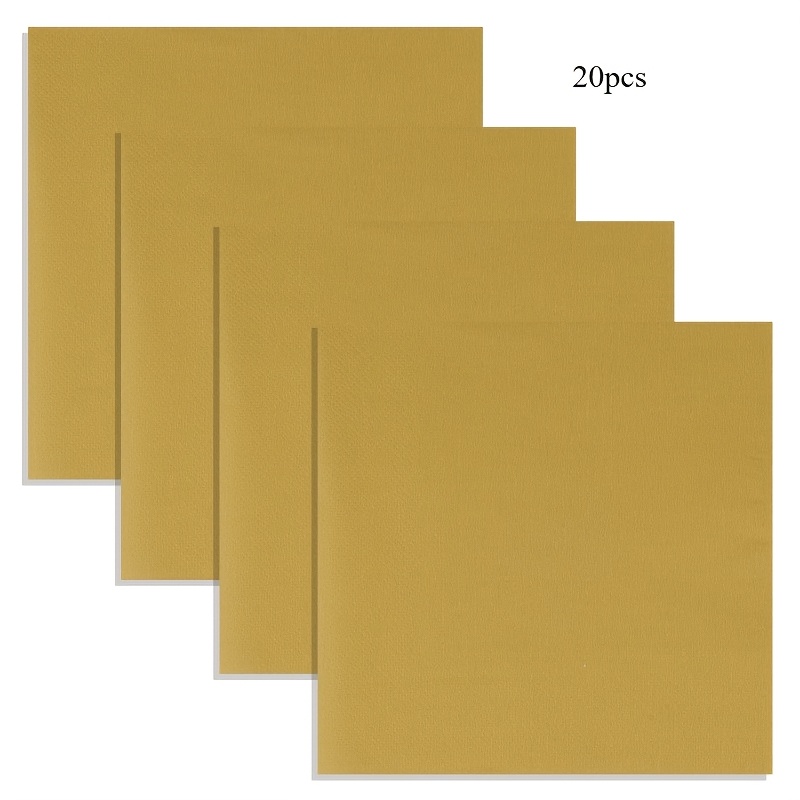 TEMU 20-Vel (Pak) 2-Laags Gouden Servetten - Elegante Luxe Tafelsetting Geschikt voor Bruiloften, Verjaardagen, Theefeestjes - Pak van 33cm X 33cm