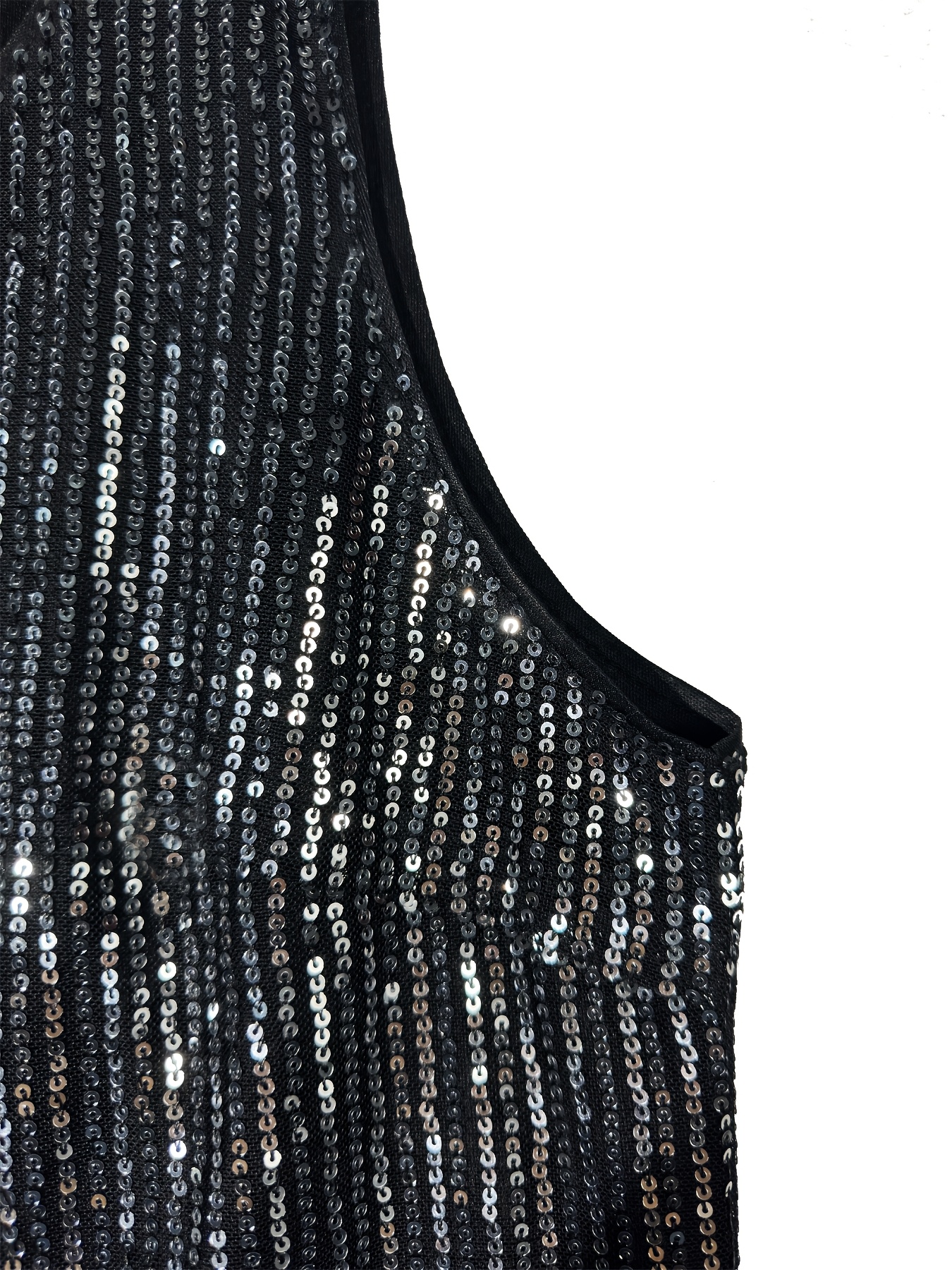 Naimo Top Con Paillettes Donna - Canotta Crop Top Scollo A V Sexy Per Feste