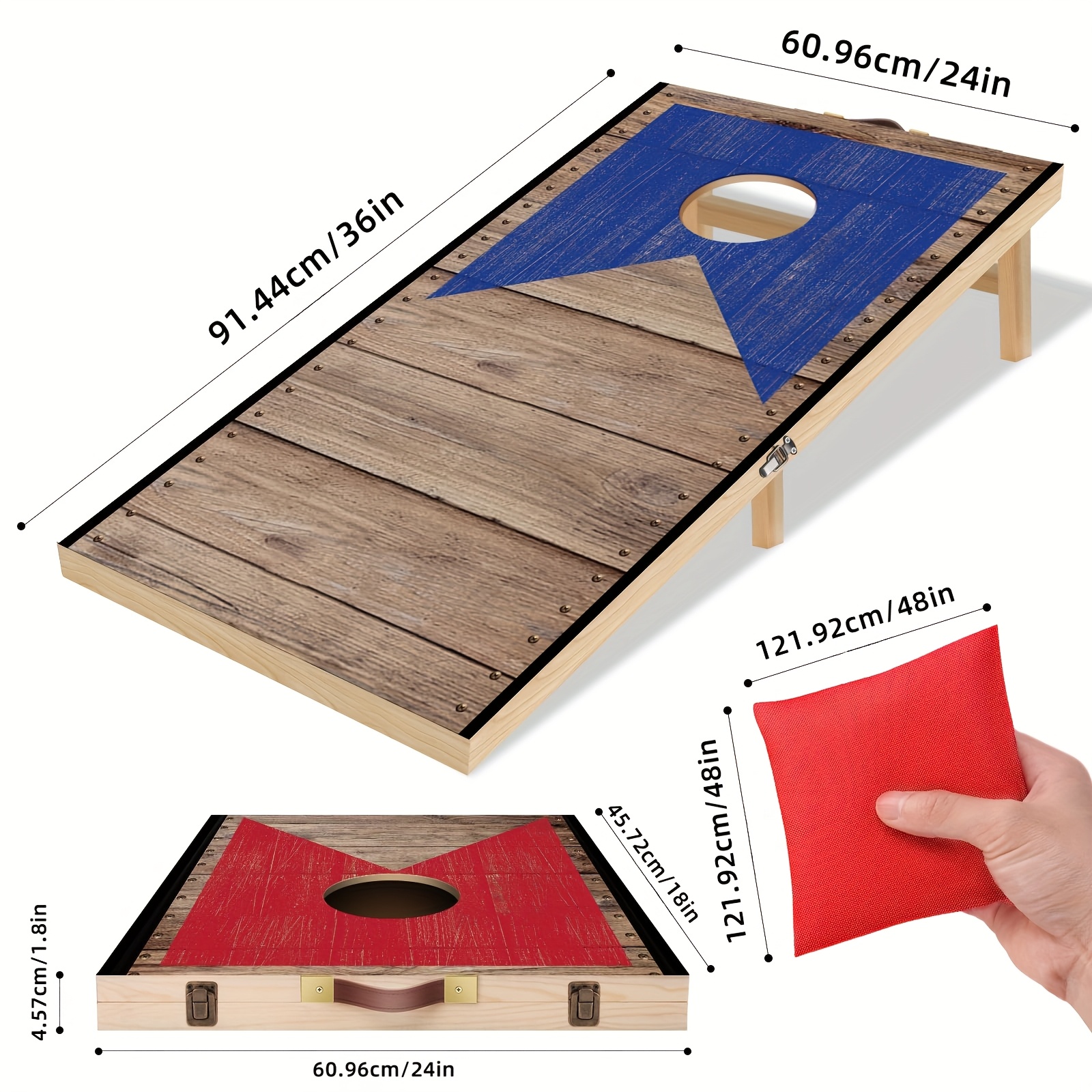 Portable Cornhole Board Set with Bean Bags 3ft x2ft Foldable Corn Hole Games for Adults and Kids Indoor or Outdoor Corn Hole Toss Games Backyard Tarvel