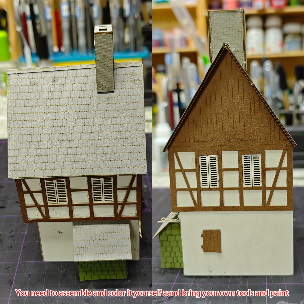 Detached House And Railway Setup Model Kit, Diorama