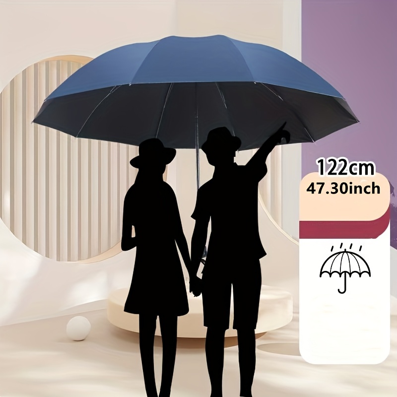 

Extra-large 10-rib Windproof Umbrella With Sun Protection Fabric - Waterproof, , Easy Fold Design For 2 Users