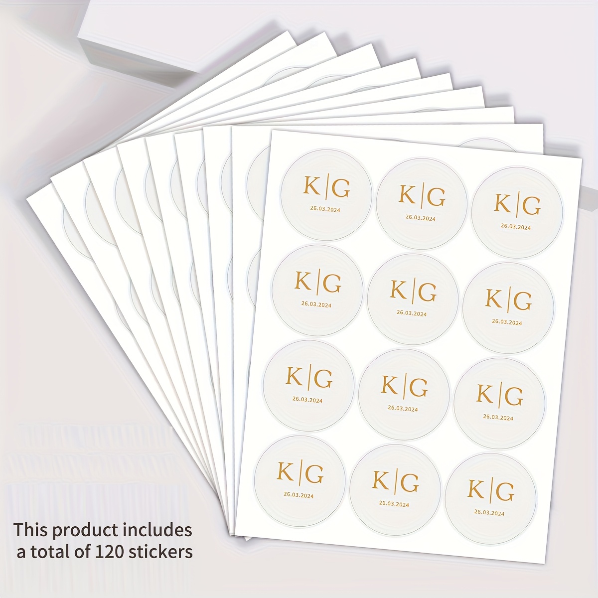 TEMU 120 Custom Stickers - Personalized Wedding Stickers, Clear Stickers, Monogram Envelope Seals, Wedding Favor Stickers, Invitation Seals, Wedding