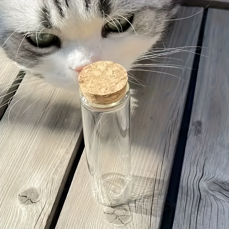 .94in*0.87in Pet Hair And Whisker Collection Bottle With Wooden Stopper, Diy Drift Bottle Souvenir, Gravel Storage Bottle