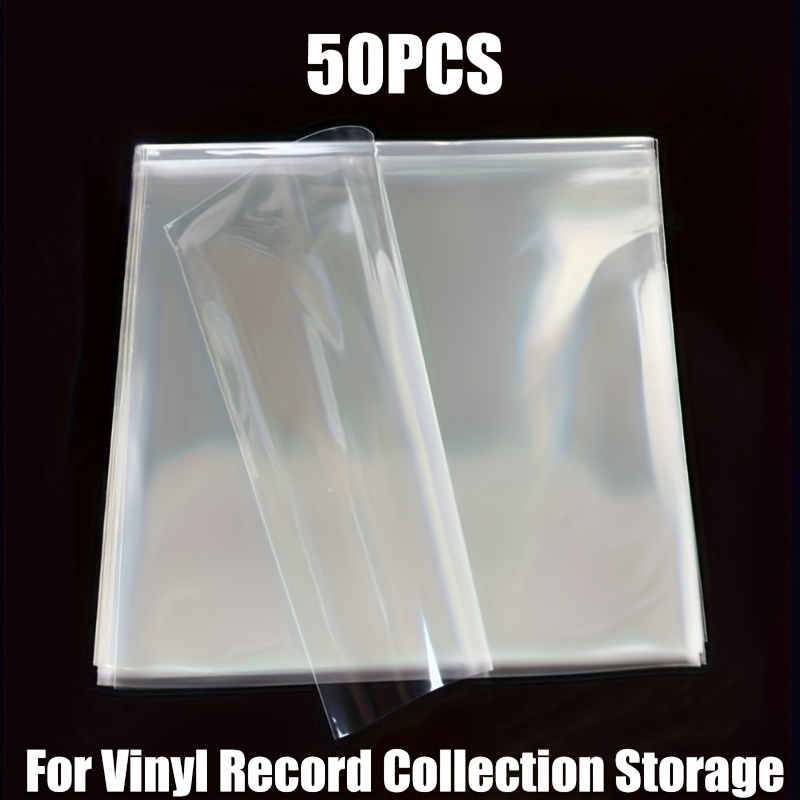 TEMU 50pcs -inch Lp Vinyl Record Sleeves, Clear Pe Plastic Covers To Protect Album Jackets, Perfect Storage For Vinyl Collections, Ideal For Music