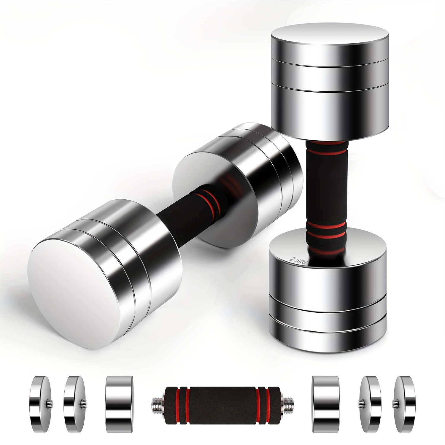 TEMU Dumbbells Steel Plated 2.5kg 5kg 7.5kg 10kg Size Multiple Functions In 1 Dumbbell Set For Use