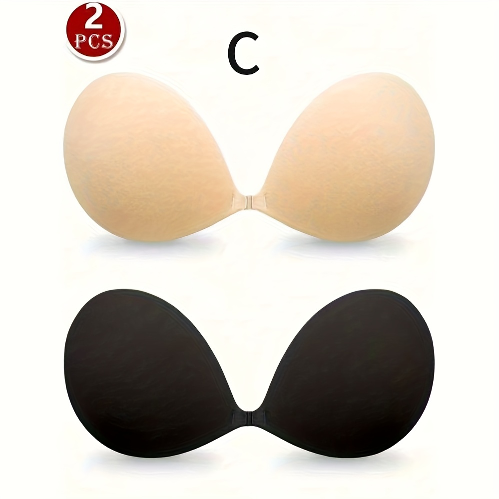 2pcs Tone-invisible Silicone Bra With Adhesive Hook Design, Fits Women's Underwear And Lingerie Accessories