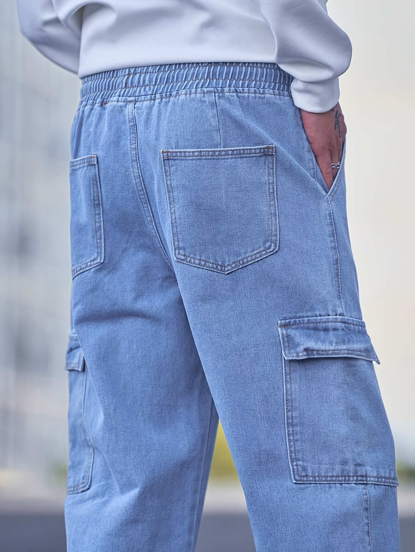【NONCODE】(Unisex) Calt The Calt Denim Cargo Pants men's casual cargo pants black non stretch denim contrast