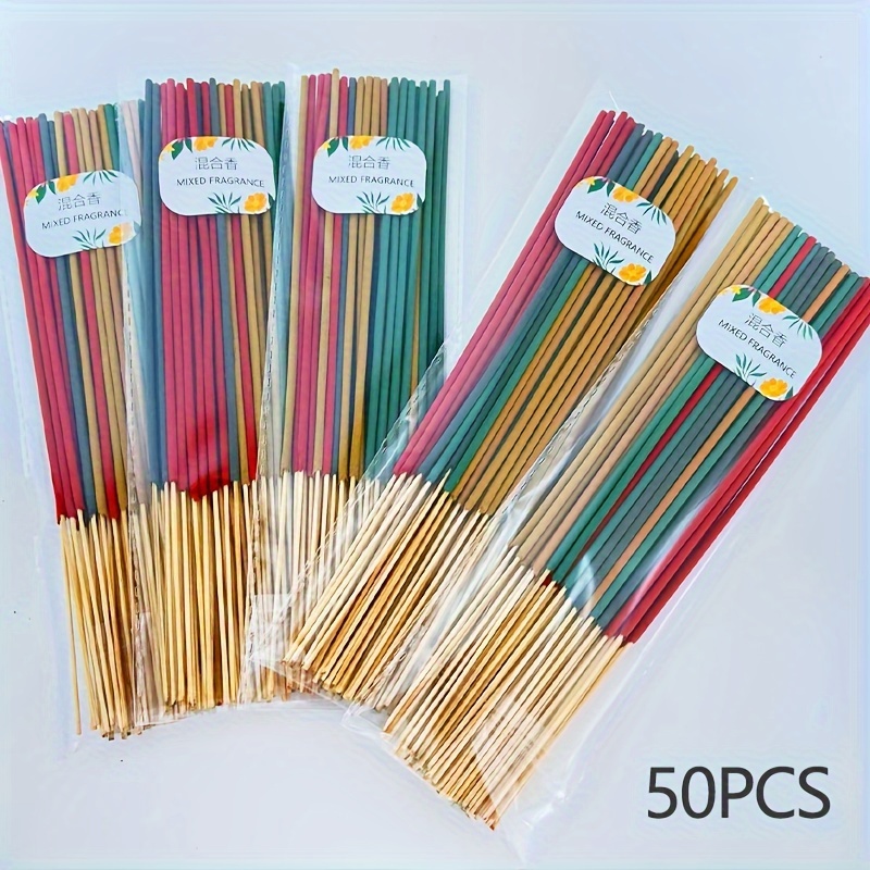 

50pcs Set Of High-quality Aromatherapy Incense Sticks - 5 Different Scents, Suitable For Meditation//bath//deodorization, Etc. : , Jasmine, Milk, Sandalwood, Ocean