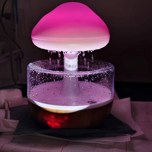 rain humidifier humidifier oil diffuser with adjustable led lights for moisture purification function desktop fountain sound effect bedside aid for relaxation