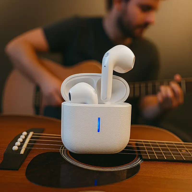 auscultadores sem -auriculares, estéreo , auscultadores sem 5, 3, estável, com redução de ruído para chamadas, carregamento usb-c, sem , controlo de volume, adequados para , desportos, jogos, exercícios e outros . detalhes 0