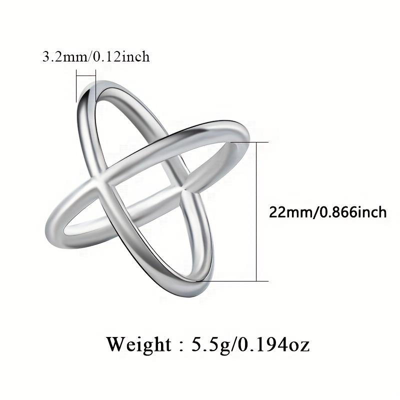 925Silver Retro Cross Women's Ring