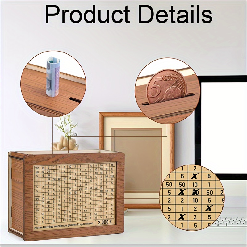 1pc reusable money bank vintage piggy bank storage box piggy bank with savings goals piggy bank with digital scale for home room living room office decor valentines day new year easter gift details 3